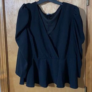 Black Peplum Top and Matching Skirt